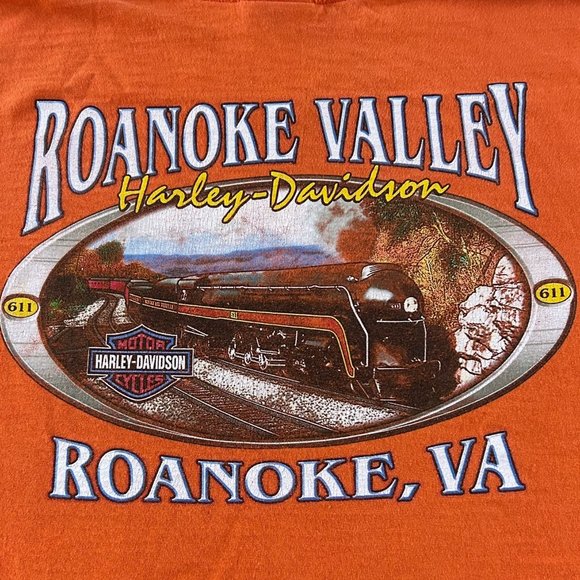 2010s Harley-Davidson Roanoke Virginia Train 611 Oversized Tee Motorcycl… - Picture 9 of 12